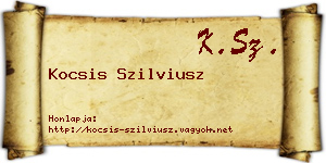Kocsis Szilviusz névjegykártya